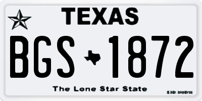 TX license plate BGS1872