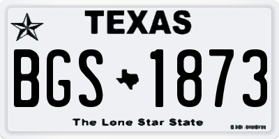 TX license plate BGS1873