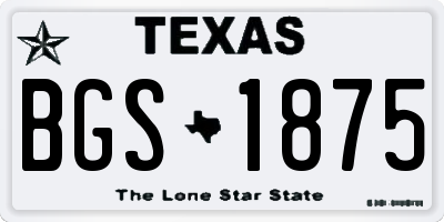 TX license plate BGS1875