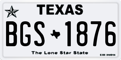 TX license plate BGS1876