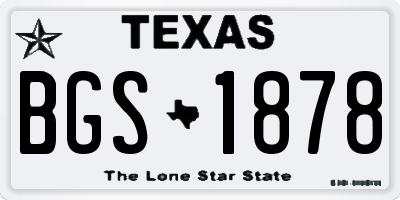 TX license plate BGS1878