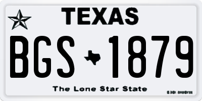 TX license plate BGS1879