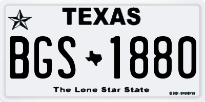 TX license plate BGS1880