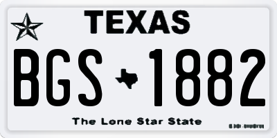 TX license plate BGS1882