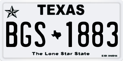 TX license plate BGS1883