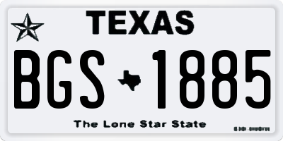 TX license plate BGS1885