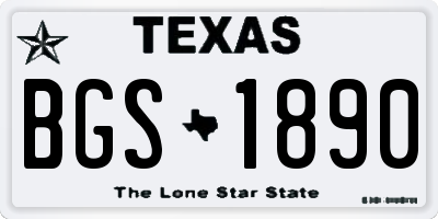 TX license plate BGS1890