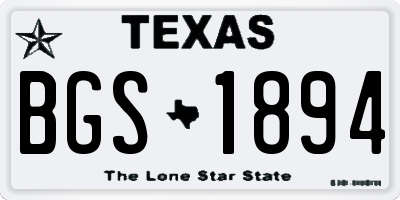 TX license plate BGS1894