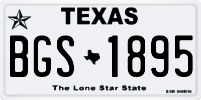 TX license plate BGS1895