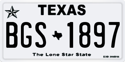 TX license plate BGS1897