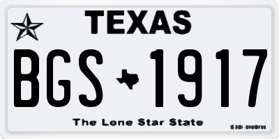 TX license plate BGS1917