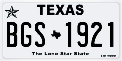 TX license plate BGS1921