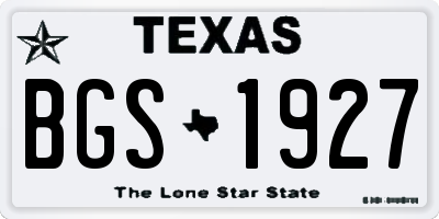 TX license plate BGS1927