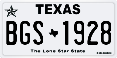 TX license plate BGS1928