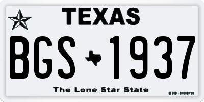 TX license plate BGS1937