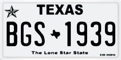 TX license plate BGS1939