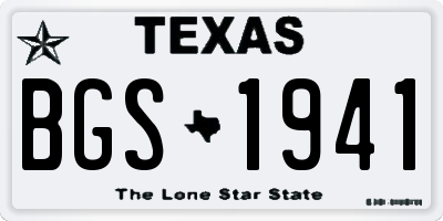 TX license plate BGS1941