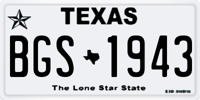 TX license plate BGS1943