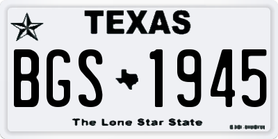 TX license plate BGS1945