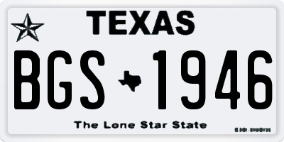 TX license plate BGS1946