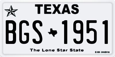 TX license plate BGS1951