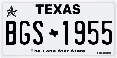 TX license plate BGS1955