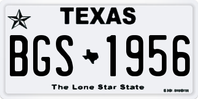 TX license plate BGS1956