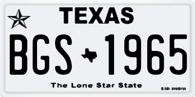 TX license plate BGS1965