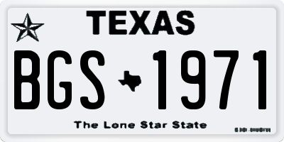 TX license plate BGS1971