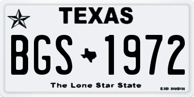 TX license plate BGS1972