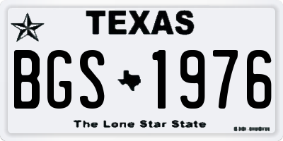 TX license plate BGS1976