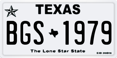 TX license plate BGS1979