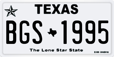 TX license plate BGS1995