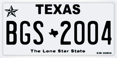 TX license plate BGS2004