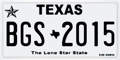 TX license plate BGS2015