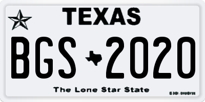 TX license plate BGS2020
