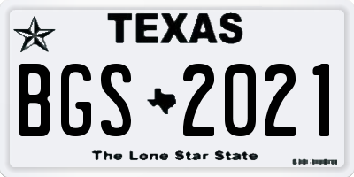 TX license plate BGS2021