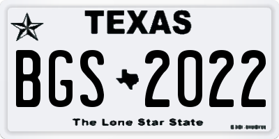 TX license plate BGS2022