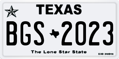 TX license plate BGS2023