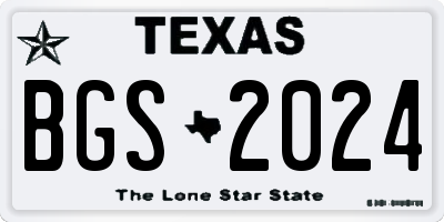 TX license plate BGS2024