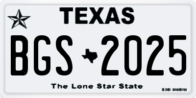 TX license plate BGS2025