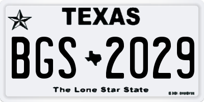 TX license plate BGS2029