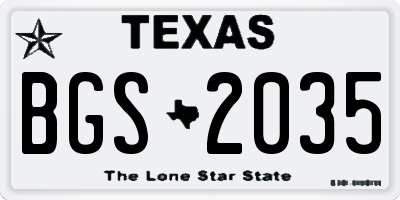 TX license plate BGS2035