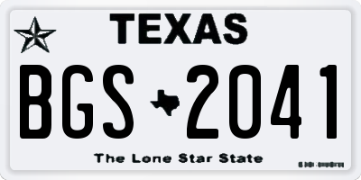 TX license plate BGS2041