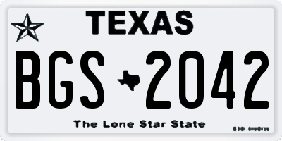 TX license plate BGS2042