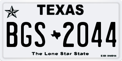 TX license plate BGS2044