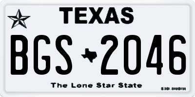 TX license plate BGS2046