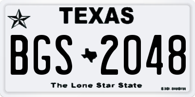 TX license plate BGS2048