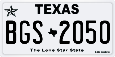 TX license plate BGS2050