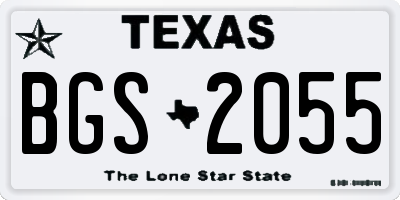 TX license plate BGS2055